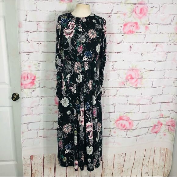 AFRM long sleeve floral open back midi dress - Picture 3 of 12